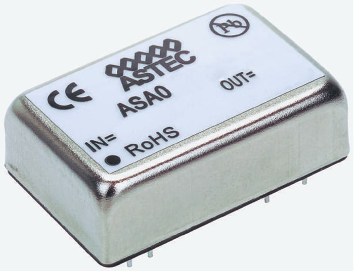 Astec Isolated DC-DC Converter, 12V dc/ 500mA Output, 18 → 75 V dc Input, 6W, Through Hole, +71°C Max Temp -40°C