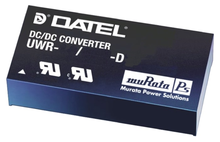 Murata Power Solutions UWR DC-DC Converter, 5V dc/ 3A Output, 36 → 75 V dc Input, 15W, Through Hole, +85°C Max