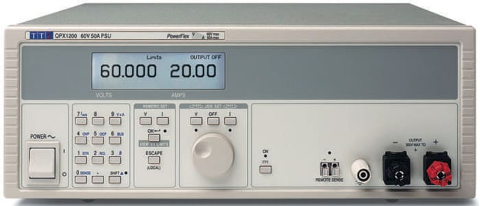 Thurlby Thandar Instruments Bench Power Supply, 0 → 60V, 0 → 50A, 1-Output, 1.2kW
