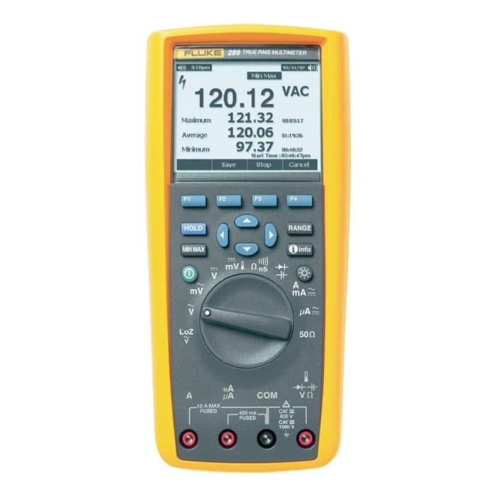 Fluke 289 Handheld Digital Multimeter, True RMS, 10A ac Max, 10A dc Max, 1000V ac Max