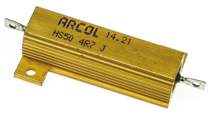 Resistencia de montaje en panel Arcol, 4.7Ω ±5% 50W, Con carcasa de aluminio, Axial, Bobinado