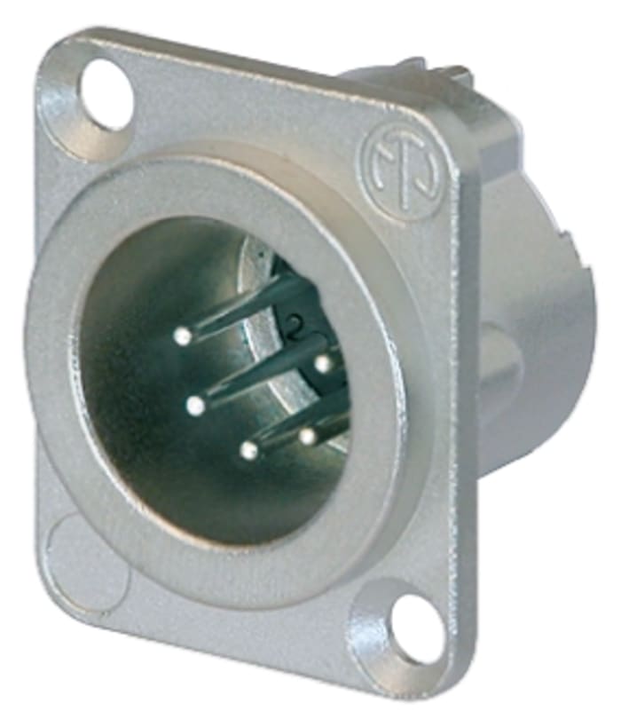 Neutrik XLR Konnektör, Erkek/Fiş, Panoya / Panele Monte, Nikel Üzerine Gümüş Kaplı Kontak, 50 V