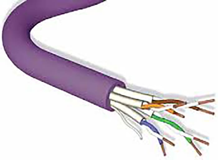 Brand-Rex Cat6 Ethernet Cable, F/FTP, Purple LSZH Sheath, 500m