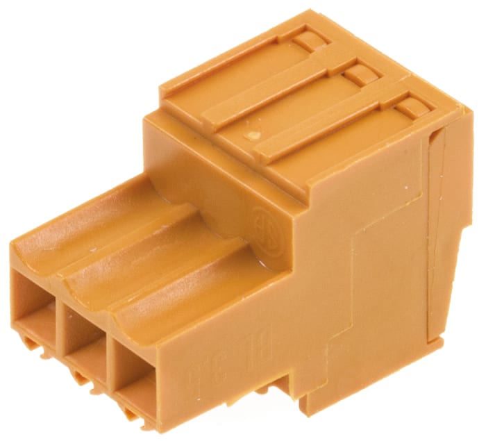 Weidmuller, 3.5mm Pitch, BL, 3 Way, Pluggable Terminal Block, Plug, Cable Mount, Screw Down Termination, 1597370000