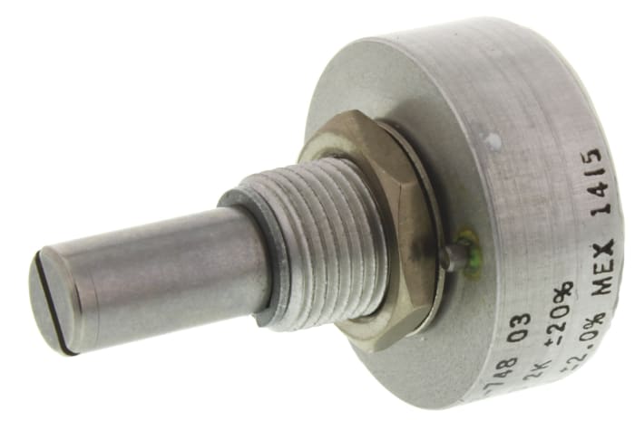 Vishay 157 2kΩ Rotary Potentiometer 1-Gang Panel Mount, 157B202MX9001