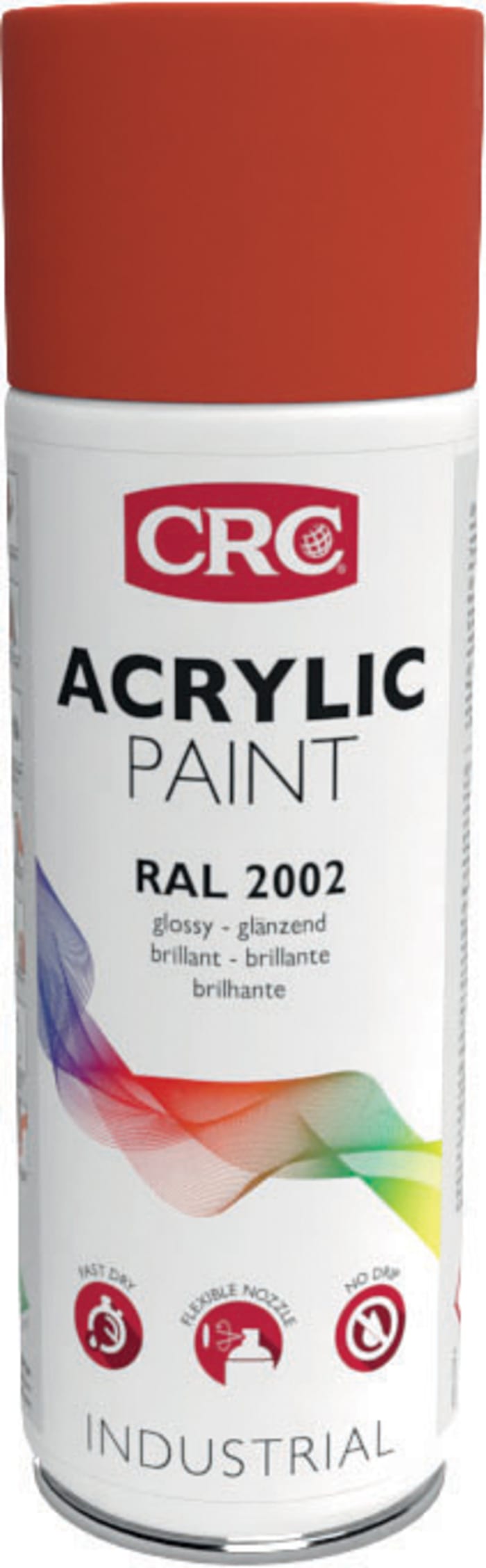 Peinture aérosol CRC ACRYLIC PAINT, Orange-Rouge RAL 2002 Brillant, 400ml