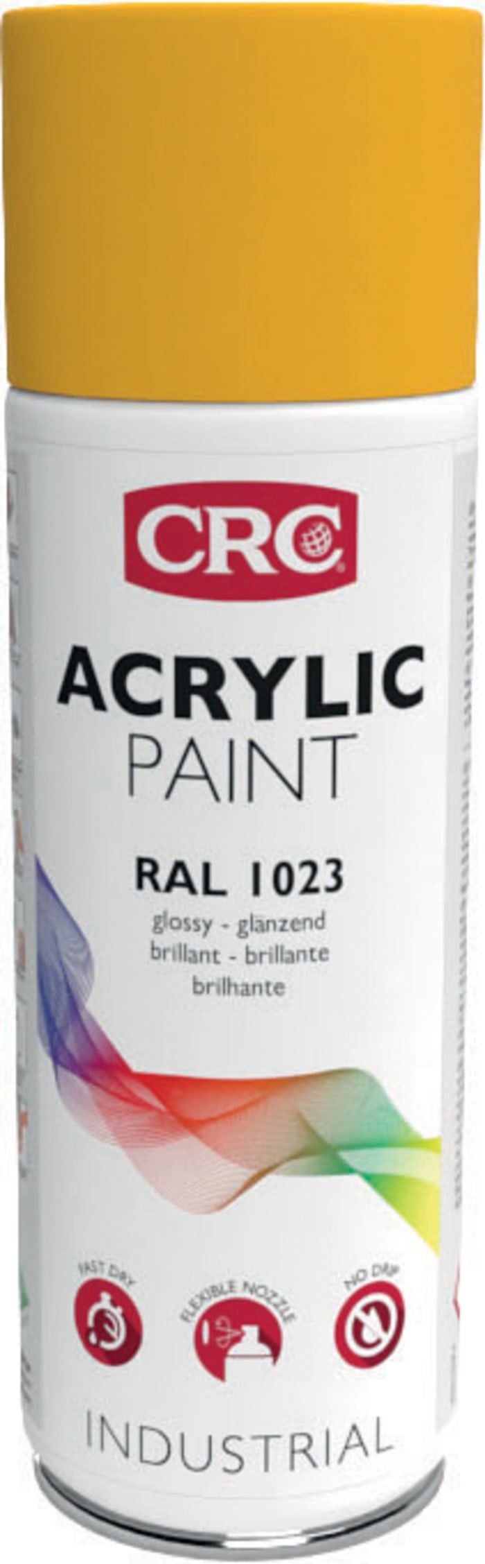 Peinture aérosol CRC ACRYLIC PAINT, Jaune RAL 1023 Brillant, 400ml