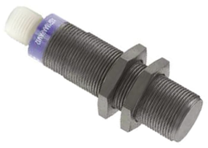 Telemecanique Sensors Inductive Threaded Barrel Proximity Sensor, M12, 7 mm Detection, PNP NO, 12 → 48 V dc