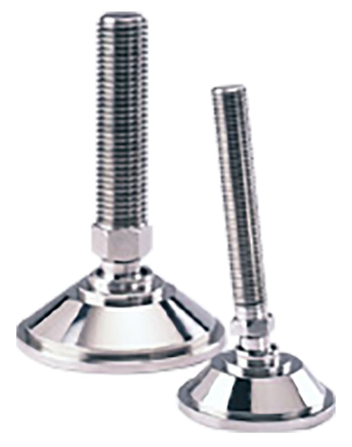 Nu-Tech Engineering M20 Stainless Steel Adjustable Foot, 3000kg Static Load Capacity 10° Tilt Angle