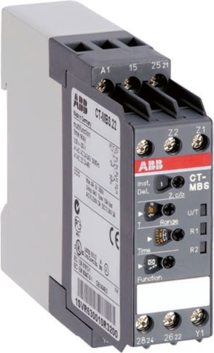 ABB Time Delay Relay, 24 → 240 V ac, 24 → 48V dc, 2-Contact, 0.05 s → 300h, DPDT