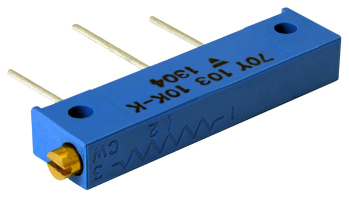 500Ω, Through Hole Trimmer Potentiometer 0.5W Side Adjust Vishay, 70Y