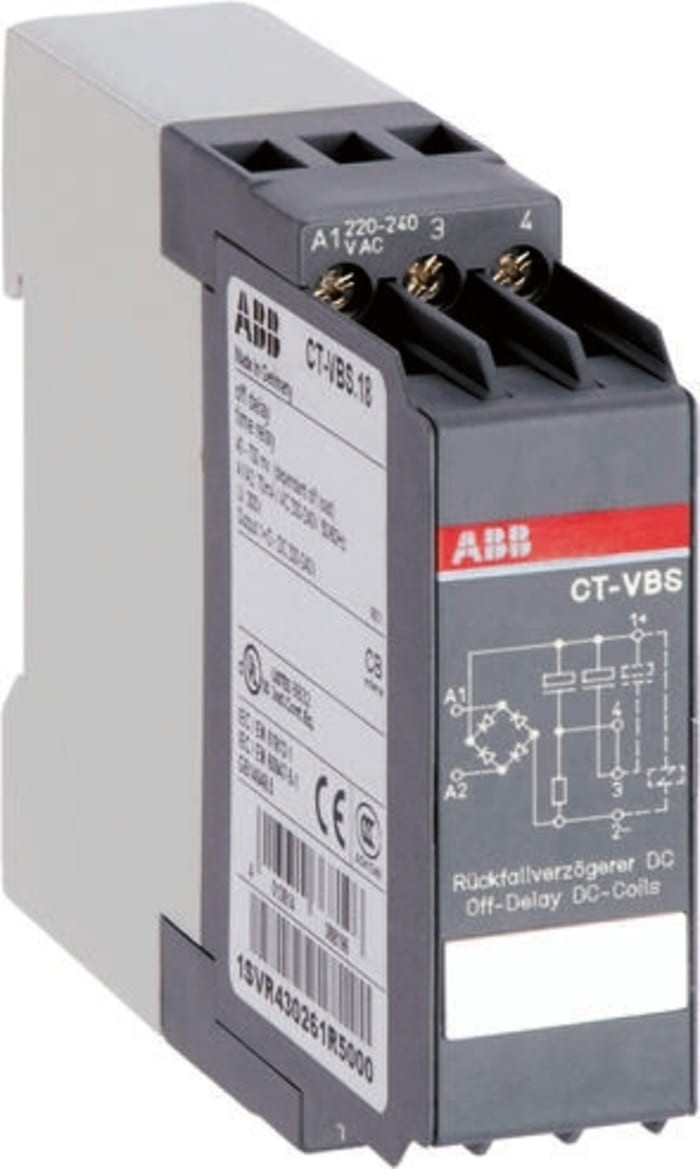 ABB Time Delay Relay, 200 → 240V ac, 1-Function