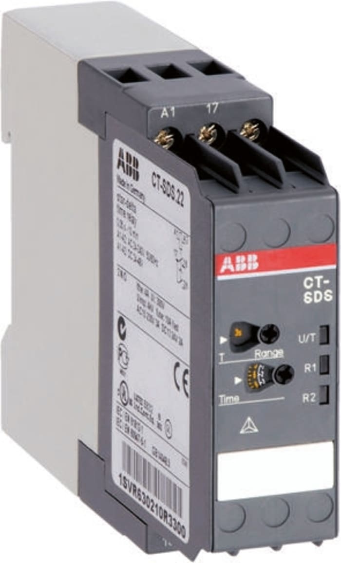 ABB Time Delay Relay, 24 → 240 V ac, 24 → 48V dc, 2-Contact, 0.05 s → 10min, 1-Function, DPST