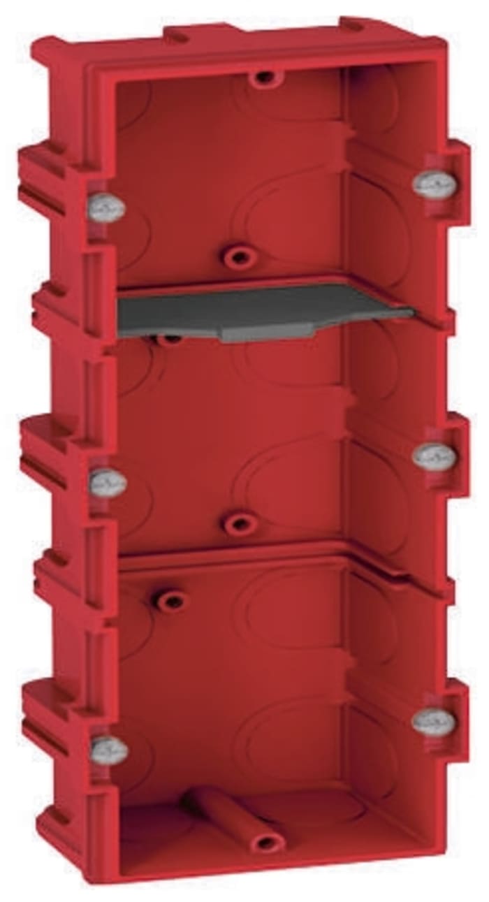 Legrand Batibox Red Plastic Back Box, NF, 2 Gangs