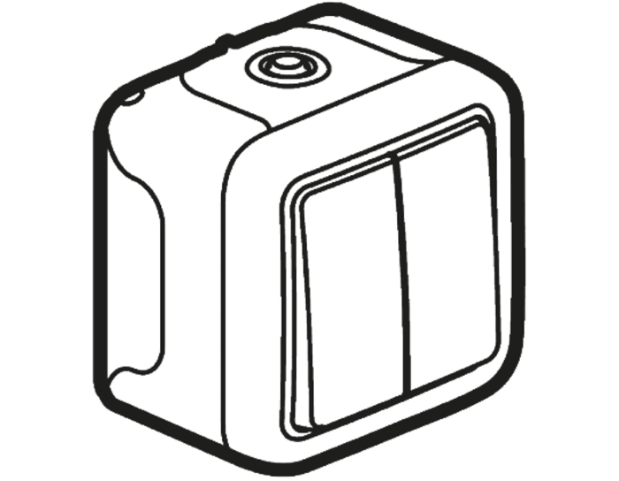 Interrupteur d'éclairage série Plexo IP55 Gris