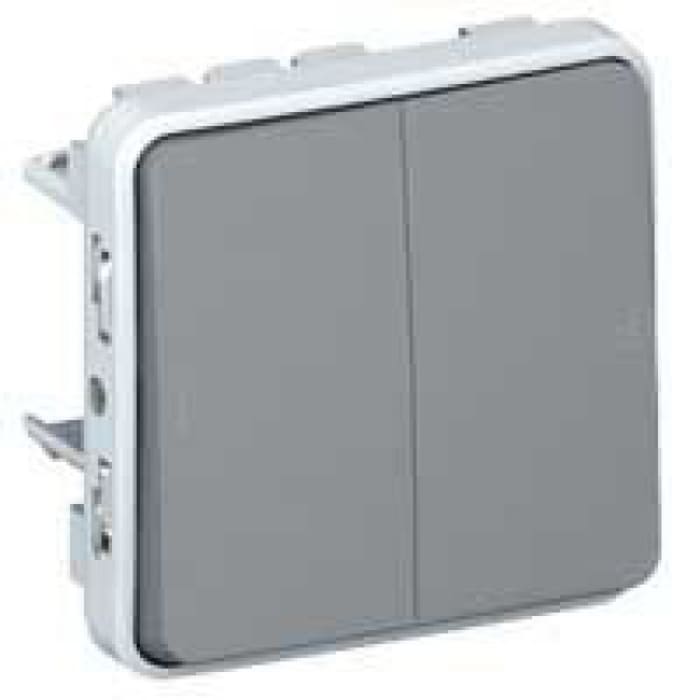 Legrand Outdoor Light Switch, 2 Way, 2 Gang, Plexo