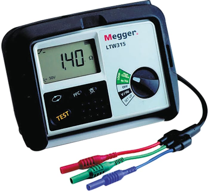 Megger LTW315-EU-BS Loop Impendance Tester, Loop Impedance Test Type 2 Wire, 3 Wire 440V, RCD Test Type AC Selective,