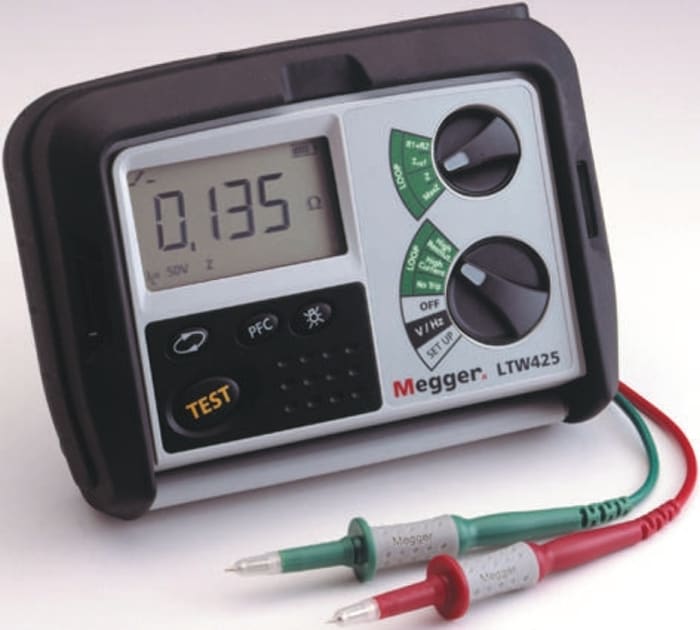 Megger LTW425-EU-BS Loop Impedance & RCD Combined Tester, Loop Impedance Test Type 2 Wire 440V, RCD Test Type AC