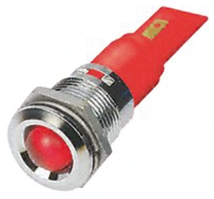 RS PRO Red Panel Mount Indicator, 110V ac, Solder Tab Termination