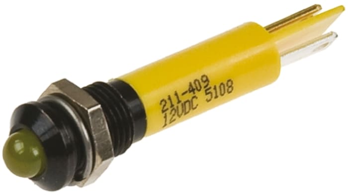 8mm yellow LED black chr prominent,24Vdc