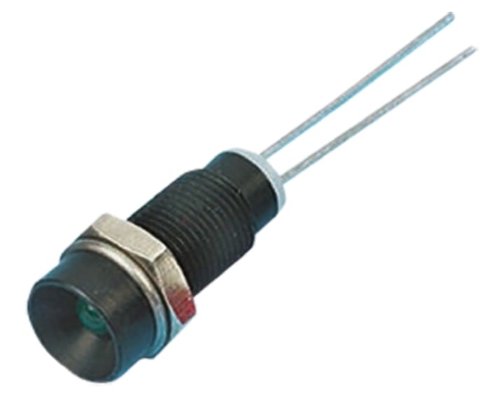 İndikatör Lamba/Sinyal Lambası, LED Lambalı, Yeşil, Girintili, 2 V dc, 3 mm, 6mm, İğne Ayaklı