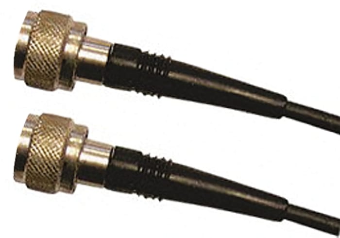 Cable coaxial RG58 Radiall, 50 Ω, con. A: Tipo N, Macho, con. B: Tipo N, Macho, long. 500mm Negro