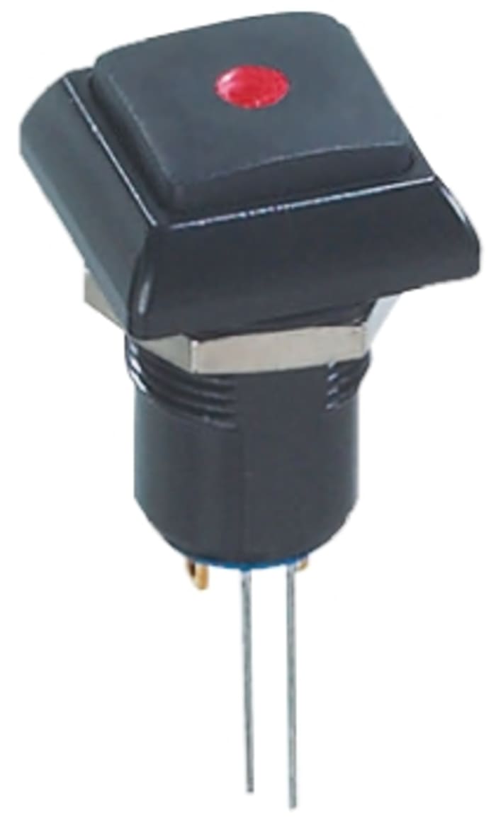 APEM Illuminated Push Button Switch, Latching, Panel Mount, 12mm Cutout, Red LED, 48V ac, IP67
