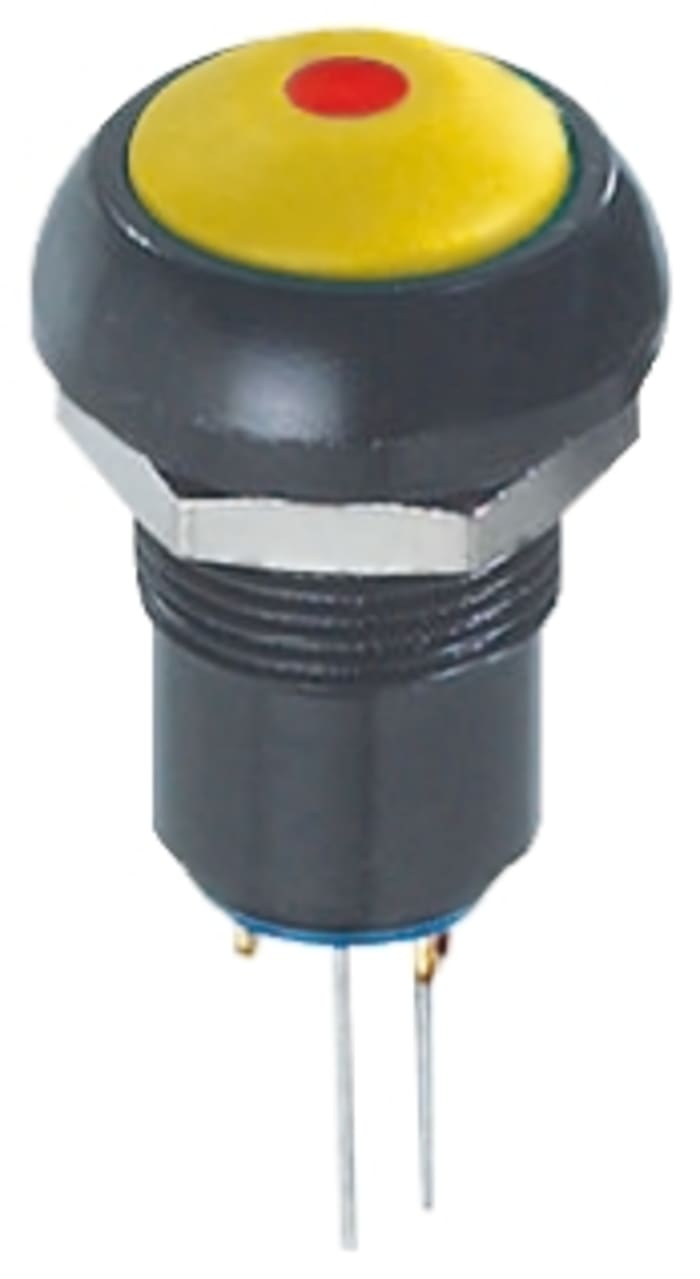 APEM Illuminated Push Button Switch, Latching, Panel Mount, 13.6mm Cutout, Red LED, 48V ac, IP67