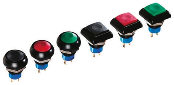 APEM Push Button Switch, Momentary, Panel Mount, 12mm Cutout, SPST, 48V ac, IP67