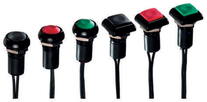 APEM Push Button Switch, Momentary, Panel Mount, 13.6mm Cutout, SPST, 28V dc, IP67