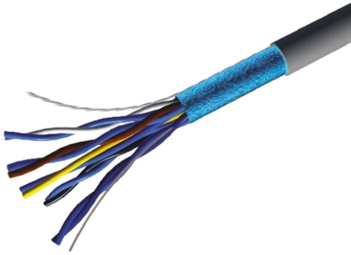 CAE Groupe 10 Core 20 AWG Telephone Cable, Grey Sheath, 100m