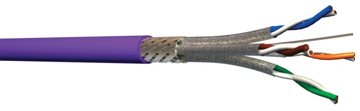 Câble Ethernet CAE Multimedia Connect catégorie 7, S/FTP, Violet, Longueur 250m LSZH, Sans terminaison LSZH