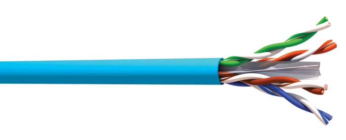 CAE Cat6 Ethernet Cable, U/UTP, Blue LSZH Sheath, 100m, Low Smoke Zero Halogen (LSZH)