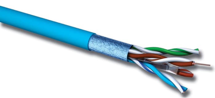 CAEMMC, 100m Cat6, Blue, F/UTP Shielded, Unterminated LSZH Sheath