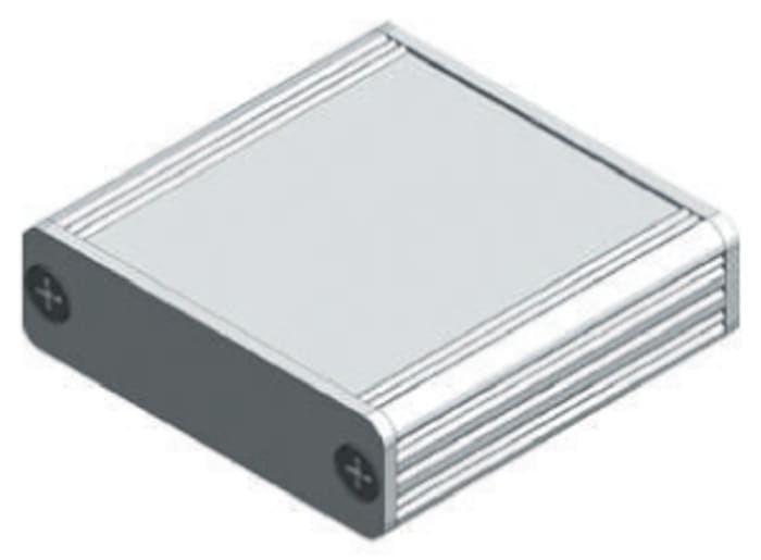 Fischer Elektronik AKG Series Natural Aluminium Enclosure, Transparent Lid, 120 x 105 x 30mm