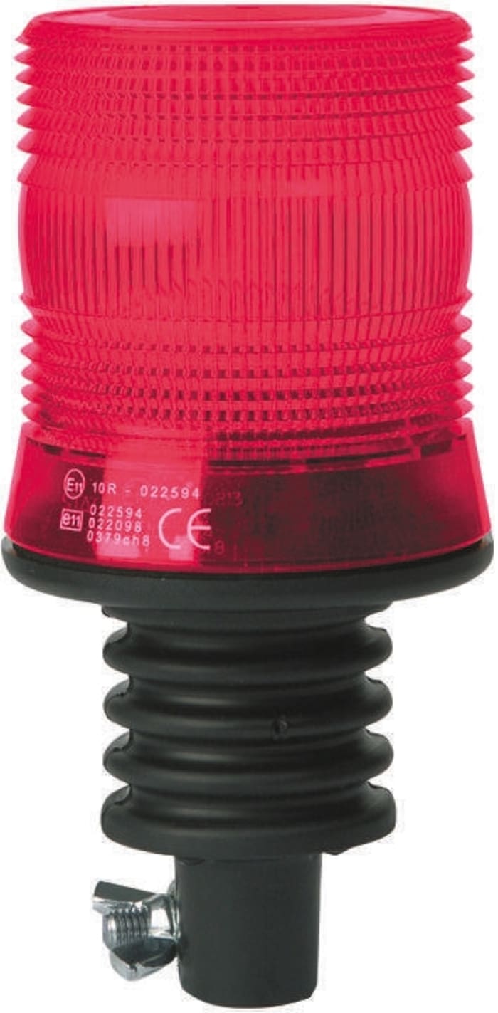RS PRO Red Flashing Beacon, 10 → 30 V dc, Flexi DIN Mount, Xenon Bulb, IP56