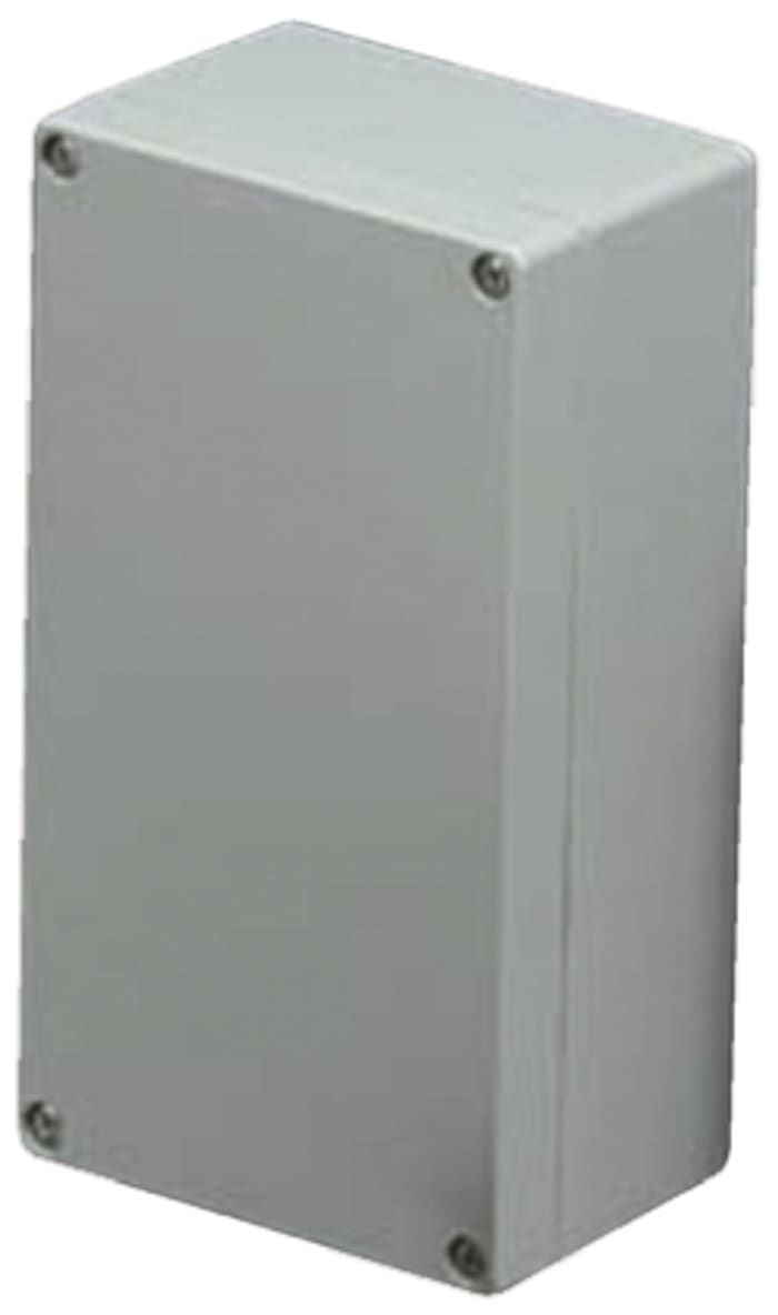 Takachi Electric Industrial BDN Series Grey Die Cast Aluminium Enclosure, IP67, Grey Lid, 220 x 120 x 80mm