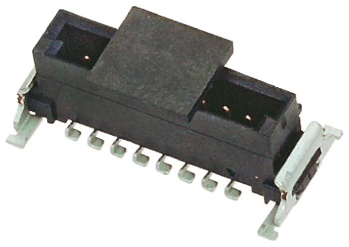 ERNI MiniBridge Series Straight Surface Mount PCB Header, 8 Contact(s), 1.27mm Pitch, 1 Row(s), Shrouded