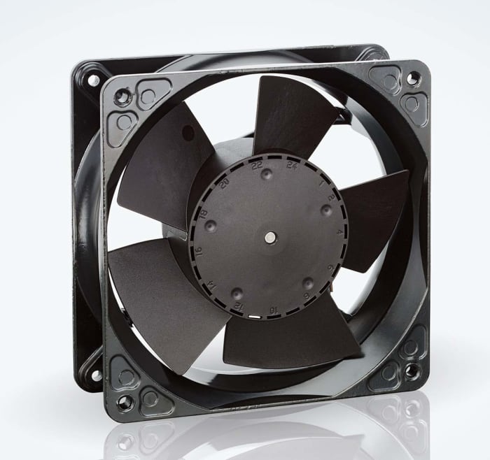 ebm-papst 4100 NH4 - S-Force Series Axial Fan, 24 V dc, DC Operation, 355m³/h, 30W, 1.25A Max, IP20, 119 x 119 x 38mm