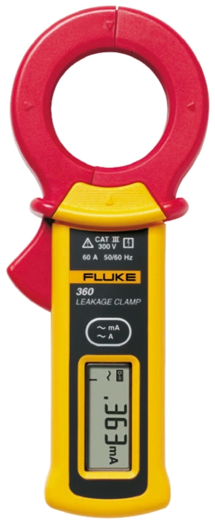Fluke 360 Clampmeter, Max Current 60A ac CAT II 300 V