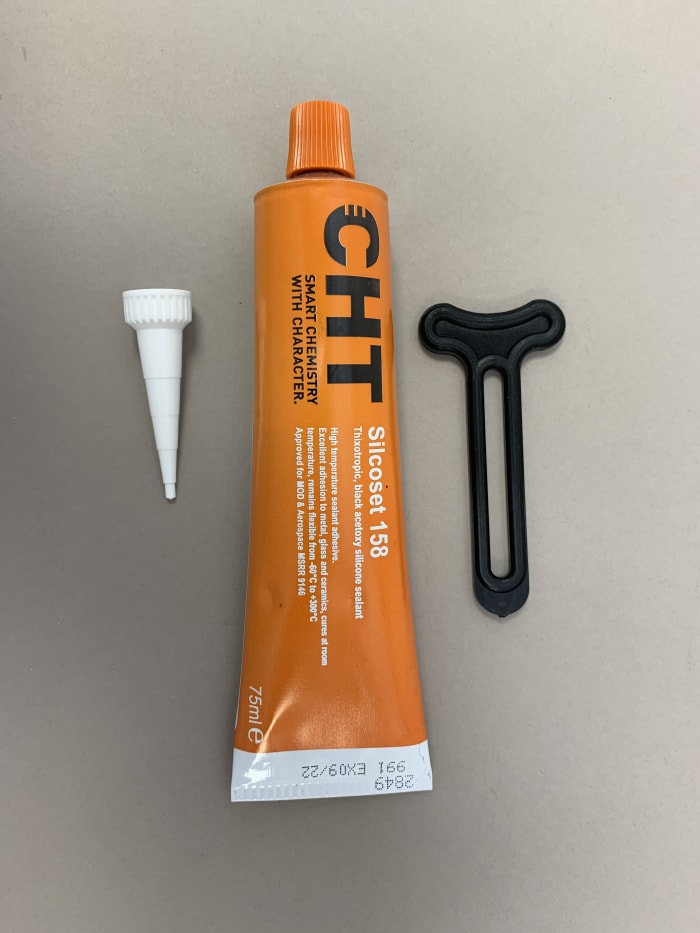 Mastic Acc Silicones Silcoset 158, Noir, Tube 75 ml, Elastomère, +300°C max