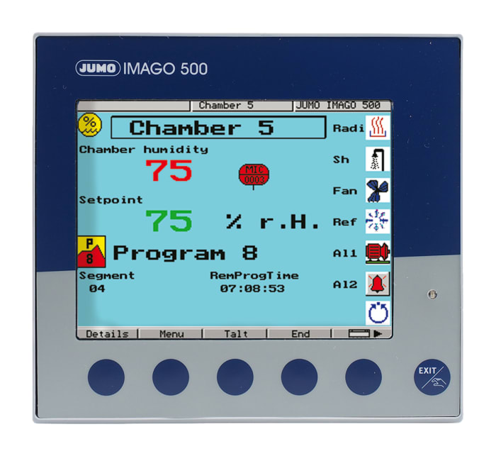 Jumo IMAGO 500 PID Temperature Controller, 144 x 133mm 2 (Analogue), 6 (Binary) Input, 3 Output Analogue, 110 →