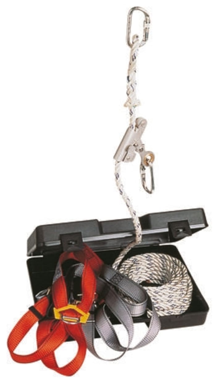 Delta Plus Fall Arrest Kit with Anchorage Line, Full Body Harness, Sliding Fall Arrestor with Anchorage Line, Storage