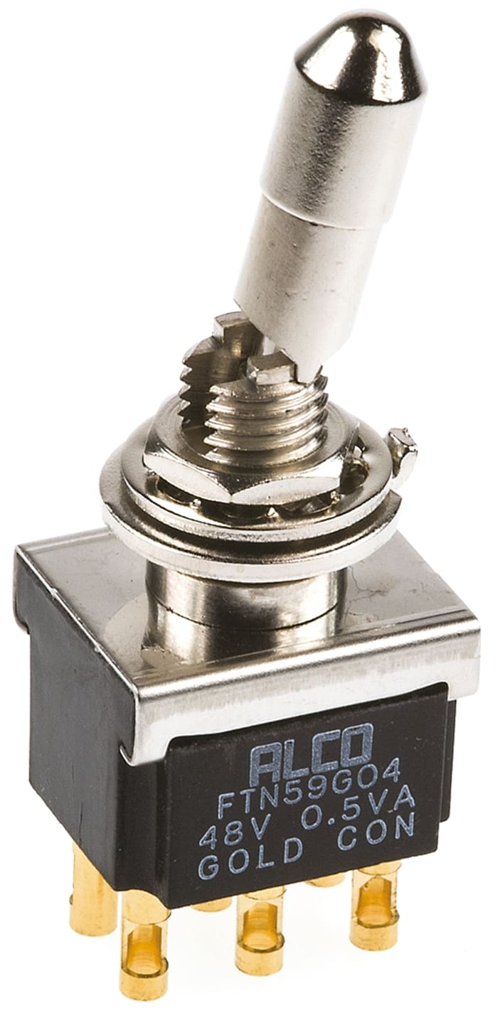 TE Connectivity Toggle Switch, Panel Mount, On-On, DPDT, Solder Terminal