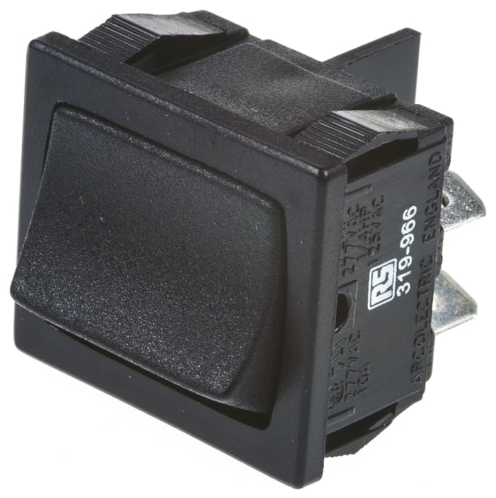 Interruptor de balancín, H8650VBAAK, Contacto DPST, On-Off, 10 A, No, Negro