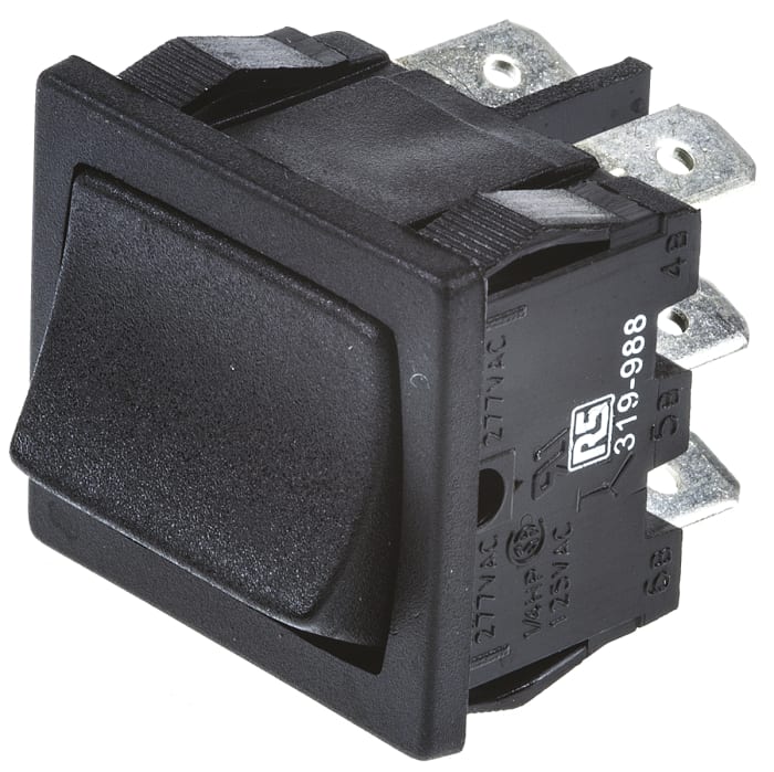 Interruptor de balancín, H8660VBAAB, Contacto DPDT, On-On, 6 A, No, Negro