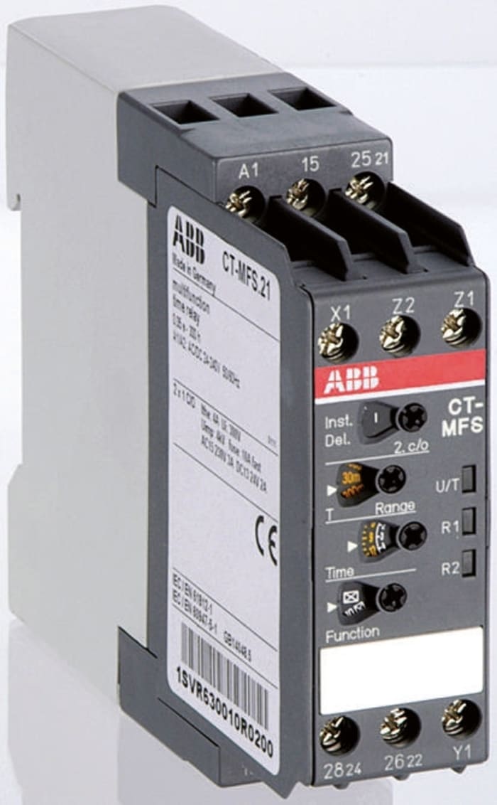 Relais temporisé ABB, 24 → 240V c.a., 2 contacts