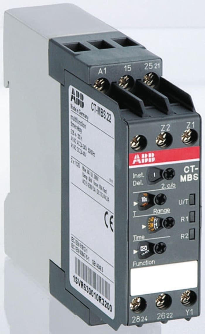 ABB Time Delay Relay, 24 → 240 V ac, 24 → 48V dc, 2-Contact, 0.05 s → 300h, DPDT