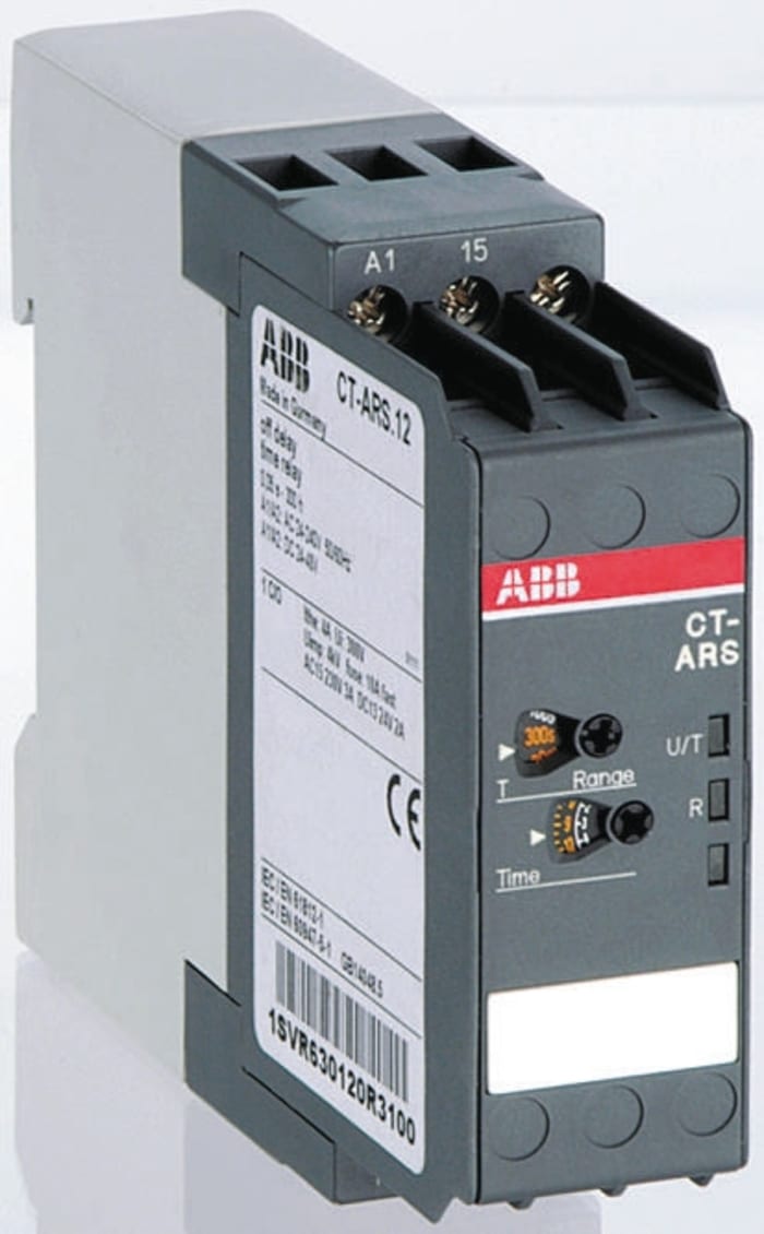 ABB DIN Rail Mount Time Delay Relay, 24 → 240 V ac, 24 → 48V dc, 1-Contact, 0.05 s → 10min,