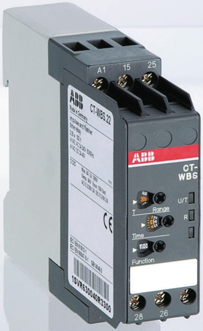 ABB Time Delay Relay, 24 → 240 V ac, 24 → 48V dc, 2-Contact, 0.05 s → 300h, DPDT